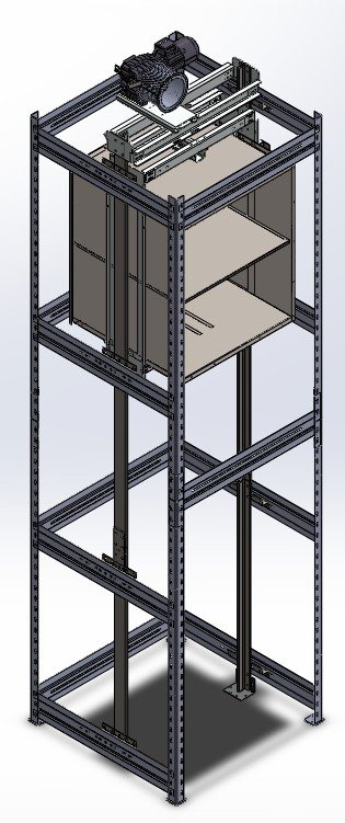 Dumbwaiter with Steel Structure.